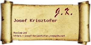 Josef Krisztofer névjegykártya